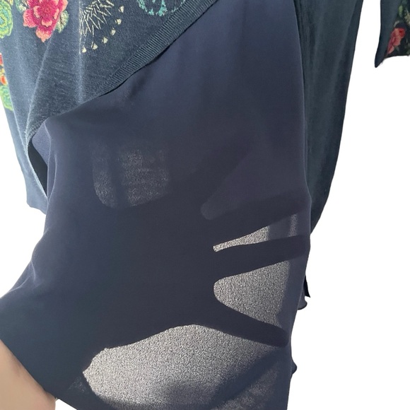 Embroidered Desigual Sweater “Chantale,” marine blue, EUR size M - Picture 6 of 10